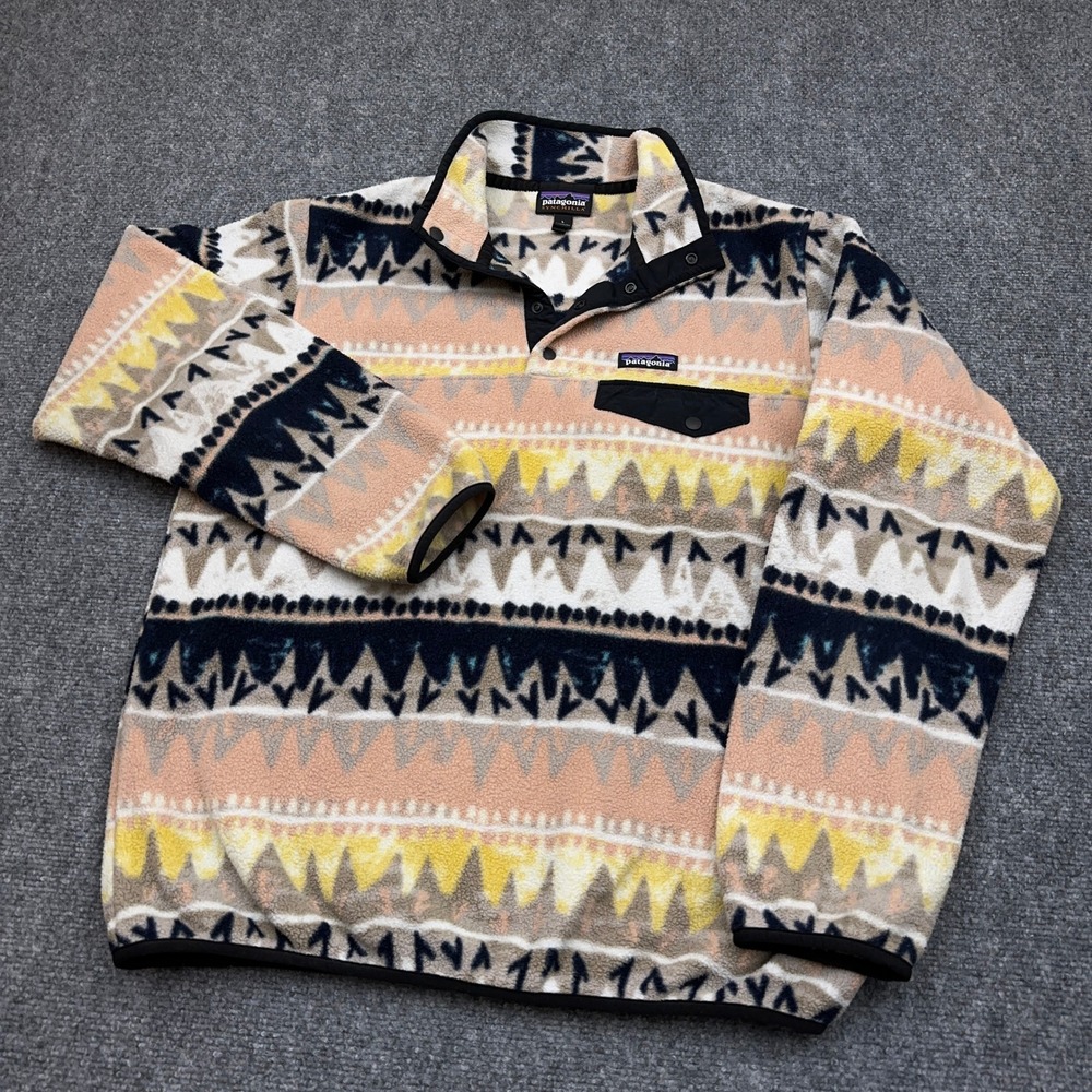 Patagonia Lightweight Synchilla Snap-T Pullover Women's L Bandicoot Marrow Grey